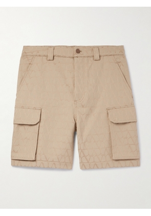 Valentino Garavani - Toile Iconographe Straight-Leg Logo-Jacquard Cotton-Blend Cargo Shorts - Men - Neutrals - IT 44