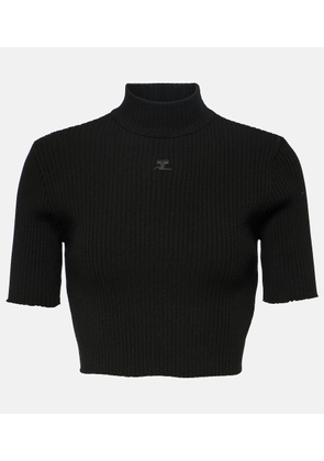 Courrèges Ribbed-knit crop top
