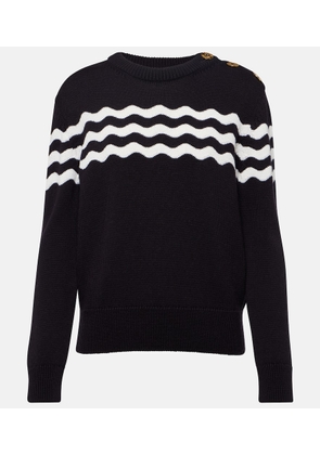 Patou Striped cotton and wool sweater
