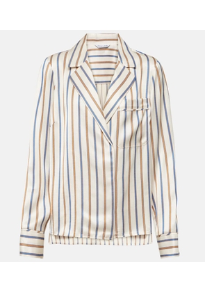 Veronica Beard Lusanne striped satin shirt