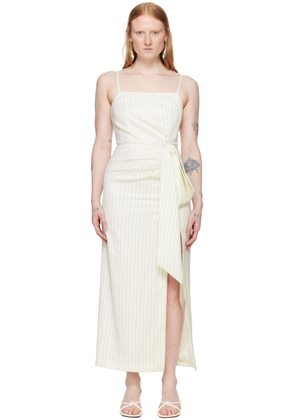 MSGM Off-White Pinstripe Maxi Dress