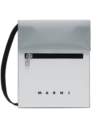 Marni White & Gray Logo Bag