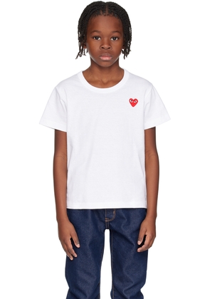 COMME des GARÇONS PLAY Kids White Heart Patch T-Shirt