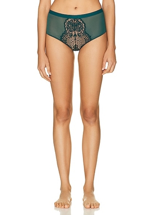 Wolford Belle Fleur Shaping Brief in Emerald - Green. Size S (also in XS).