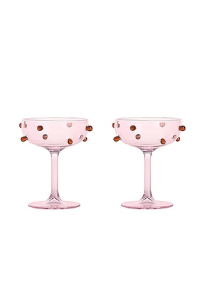 Maison Balzac 2 Pomponette Coupes in Pink & Amber - Pink. Size all.