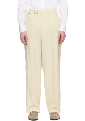 ZEGNA Beige Belted Trousers