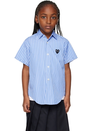 COMME des GARÇONS PLAY Kids Blue Striped Shirt