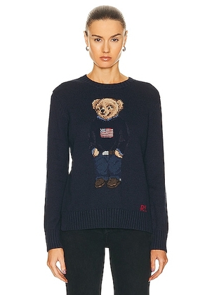 Polo Ralph Lauren Bear Long Sleeve Pullover Sweater in Navy Multi - Navy. Size M (also in S).