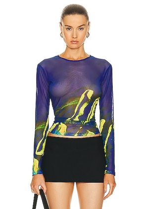 Louisa Ballou Long Sleeve Top in Lapis - Navy. Size XS (also in ).