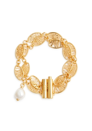 Chloe Darcey Pearl-embellished Bracelet - Gold