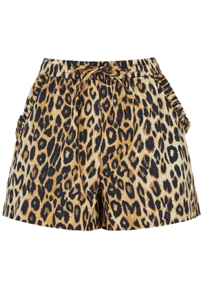 Damson Madder Leopard-print Cotton Shorts - 12 (UK12 / M)