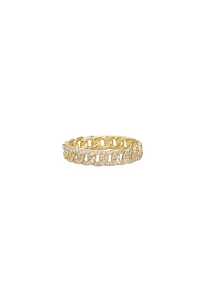 Greg Yuna Micro Cuban Half Diamond Ring in Gold - Metallic Gold. Size 6.5 (also in ).