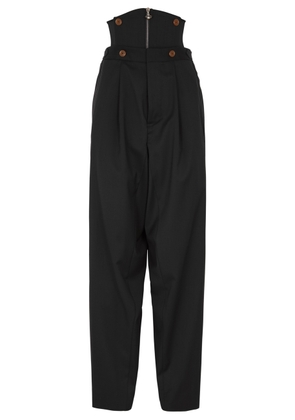 Vivienne Westwood Macca Corset Tapered Wool Trousers - Black - 44 (UK12 / M)