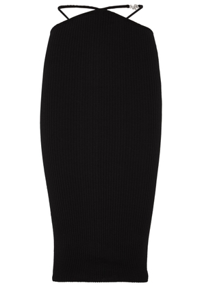 Amiri Logo Cut-out Cotton-blend Midi Skirt - Black - M/L (UK14 / L)