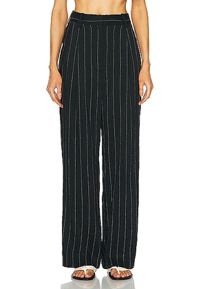 Loulou Studio Enyo Pant in Black & Ivory - Black. Size L (also in S, XS).