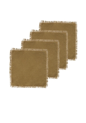 HAWKINS NEW YORK Essential Set Of 4 Cocktail Napkins in Olive - Olive. Size all.