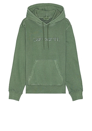 Carhartt WIP Duster Hoodie in Park Garment Dyed - Green. Size L (also in M, S, XL/1X).