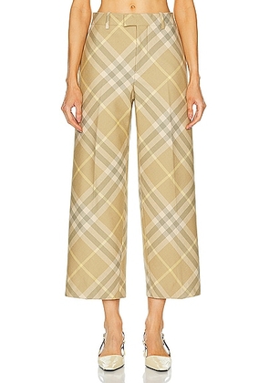 Burberry Tailored Trouser in Flax Check - Tan. Size 0 (also in 2, 4).