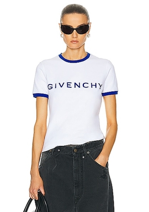Givenchy Ringer T-shirt in Optic White & Blue - White. Size L (also in M, S, XS).