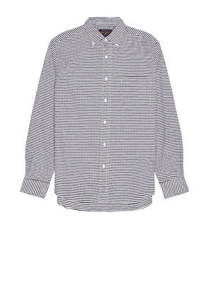 Beams Plus B.D Gingham Check Oxford in Black. Size S, XL/1X.