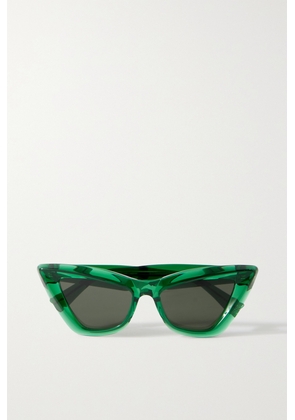 Bottega Veneta Eyewear - Edgy Cat-eye Recycled-acetate Sunglasses - Green - One size