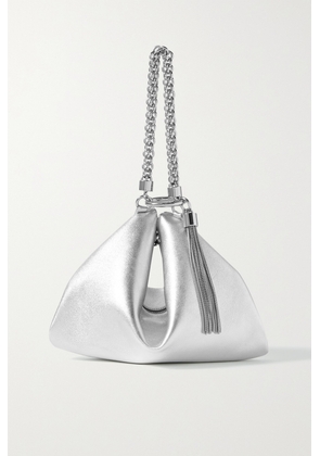 Jimmy Choo - Callie Tasseled Metallic Leather Shoulder Bag - Silver - One size