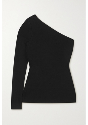 Victoria Beckham - One-shoulder Stretch-knit Top - Black - UK 0,UK 4,UK 6,UK 8,UK 10,UK 12,UK 14,UK 16,UK 18