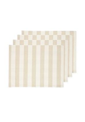 HAWKINS NEW YORK Essential Striped Set Of 4 Placemats in Ivory.