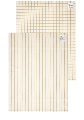 HAWKINS NEW YORK Essential Yarn Dyed Set Of 2 Dish Towels in Ivory.