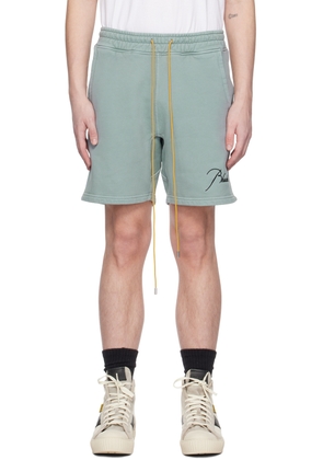 Rhude Green Embroidered Shorts