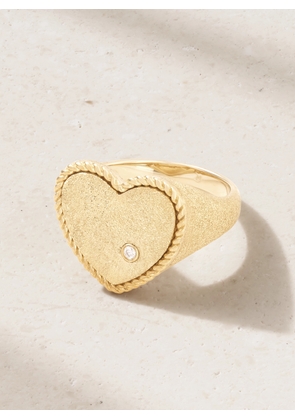 Yvonne Léon - Coeur Pailletee 9-karat Gold Diamond Ring - 3,4,5,6