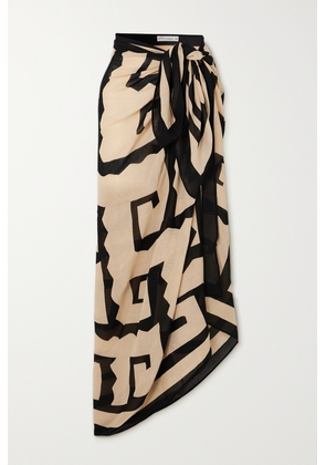 Faithfull The Brand - + Net Sustain Abaya Printed Voile Pareo - Black - One size