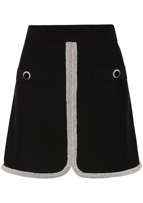 Rebecca Vallance crystal-embellished knitted miniskirt - Black