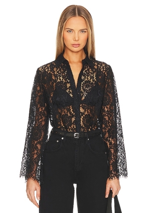 L'AGENCE Carter Blouse in Black. Size L, S, XS.