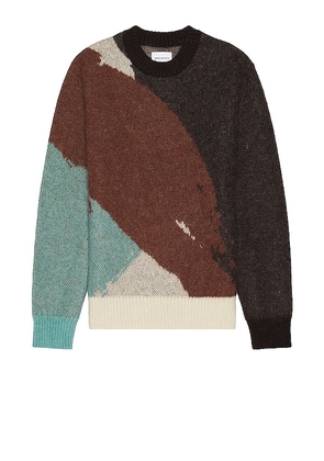 Norse Projects Arild Alpaca Mohair Jacquard Sweater in Brown. Size M, S, XL/1X.