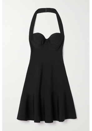 Alaïa - Fluted Knitted Halterneck Mini Dress - Black - FR34,FR36,FR38,FR40