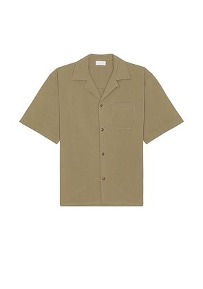 JOHN ELLIOTT Camp Shirt Solid in Sage. Size M, S, XL/1X.