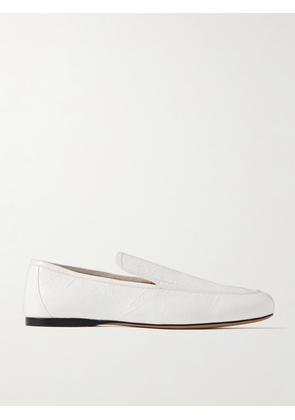 KHAITE - Alessio Crinkled-leather Loafers - White - IT36,IT36.5,IT37,IT38,IT38.5,IT39,IT39.5,IT40,IT40.5,IT41