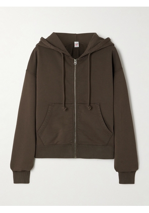 RE/DONE - Cotton-jersey Hoodie - Brown - x small,small,medium,large