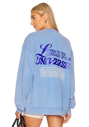 The Mayfair Group Language of the Universe Crewneck in Blue. Size L/XL, S/M, XS.