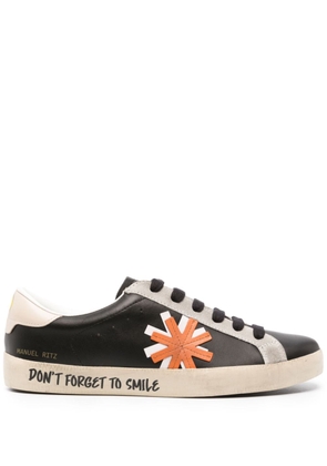 Manuel Ritz Don't Forget To Smile leather sneakers - Black
