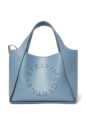 Stella McCartney Logo grained shoulder bag - Blue