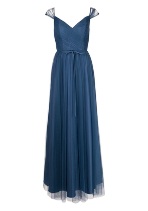 Marchesa Notte Bridesmaids gathered-tulle gown - Blue