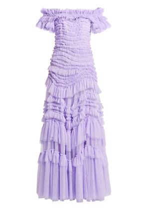 Needle & Thread Wild Rose ruffled gown - Purple