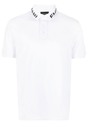 Emporio Armani cotton logo-print polo shirt - White