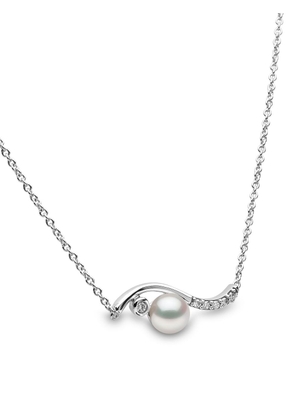 Yoko London 18kt white gold Trend freshwater pearl and diamond necklace - Silver