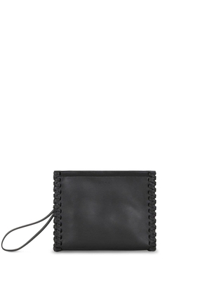 ETRO medium whipstich-detail leather clutch bag - Black