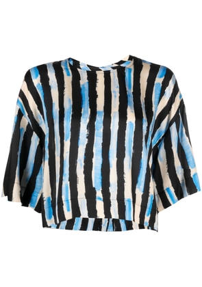 PINKO striped cropped blouse - Blue