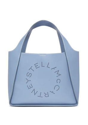 Stella McCartney logo-perforated faux-leather tote bag - Blue
