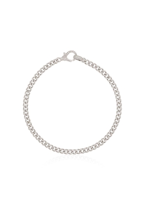 SHAY 18kt white gold Baby pavé diamond 7 inch link bracelet - Silver